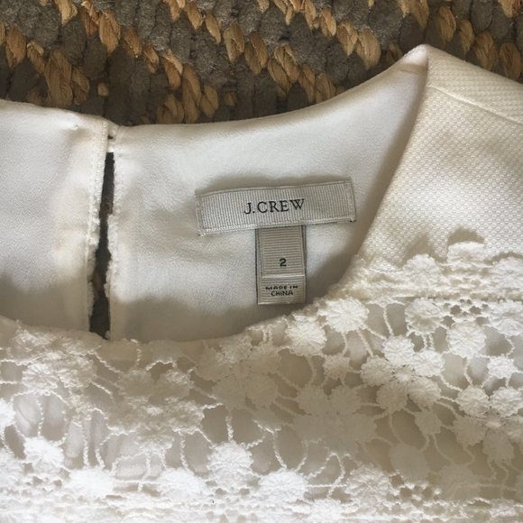 J. Crew | White Lace Striped Shift Dress (2) - Picture 6 of 6